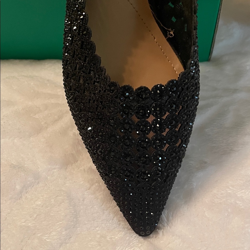 J.Renee Sparkling Black Slingback Heels